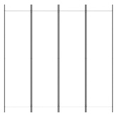 Parawan 4-panelowy, biały, 200x200 cm, tkanina