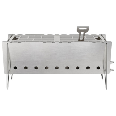 Ognisko Campingowe 42 x 22 x 18 cm Stal nierdzewna srebrny