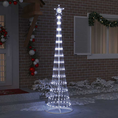 Choinka świąteczna LED z podstawą Chłodna biel 250 cm Metal