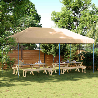 Namiot Imprezowy Beżowy 292 x 580 x 315 cm Materiał Oxford