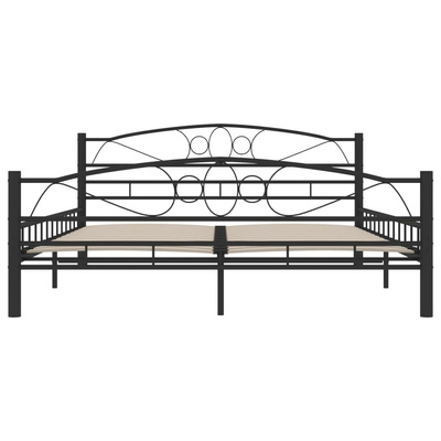 Rama łóżka, czarna, stalowa, 160 x 200 cm