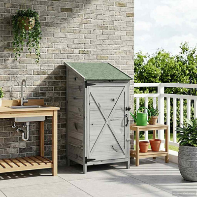 Shed ogrodowy Szary 59,5 x 56 x 113,5 cm Drewno Świerkowe