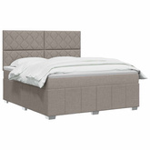 Łóżko z box spring LED z materacem Ciemnoszary 140 x 190 cm