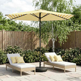 Parasol ogrodowy z podstawą 270 x 270 cm Poliester Prostokątny