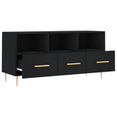 vidaXL Szafka pod TV, czarna, 102x36x50 cm, materiał drewnopochodny