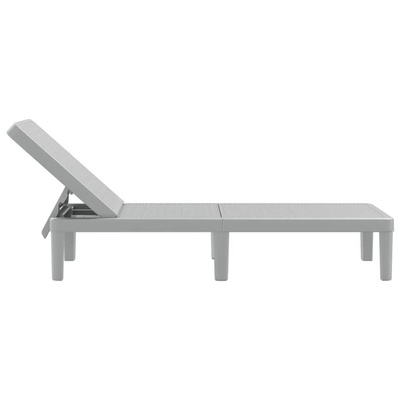 vidaXL Leżak, szary, 159x57x83,5 cm, polipropylen