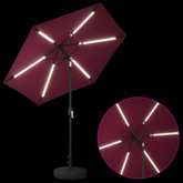 Parasol ogrodowy z oświetleniem LED i podstawą 230 x 230 cm