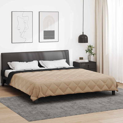 Letni Kołdra Czarny i Taupe 200 x 200 cm Mikrofibra