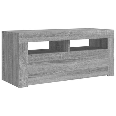 Szafka pod TV z oświetleniem LED, szary dąb sonoma, 90x35x40 cm vidaXL
