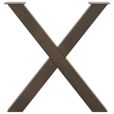 Nogi do stołu jadalnego w kształcie litery X 2 szt. Naturalna stal 80x(72-73) cm Stal
