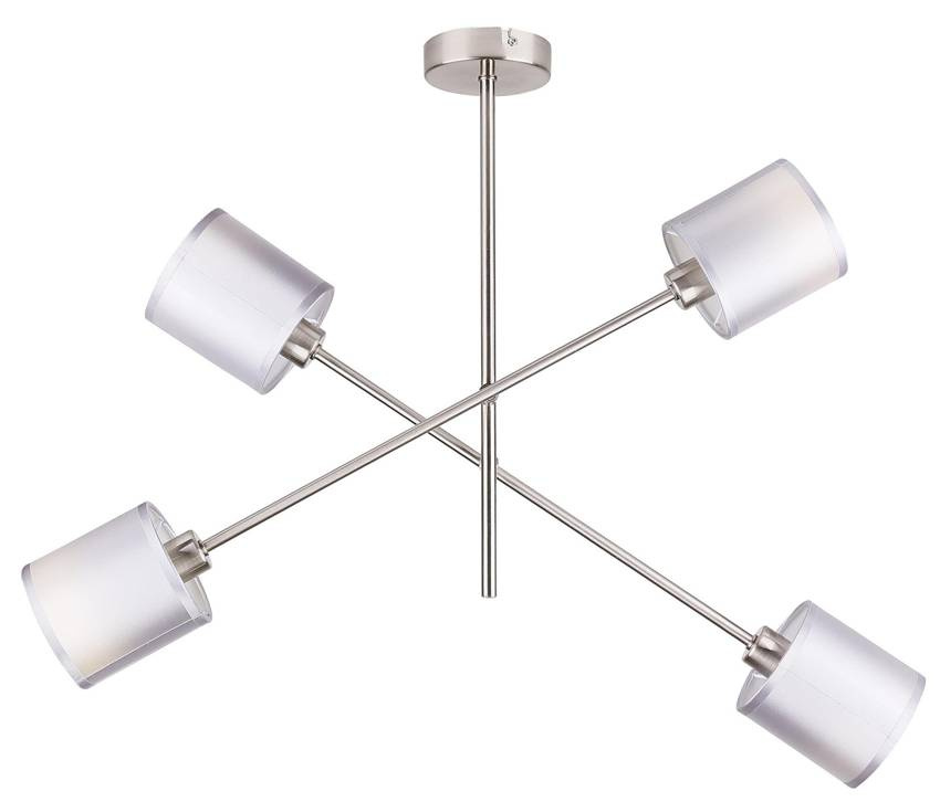 Lampa sufitowa wisząca satyna nikiel sztyca 4x40W Sax Candellux 34-70692