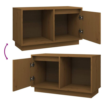 vidaXL Szafka pod TV, miodowy brąz, 74x35x44 cm, lite drewno sosnowe