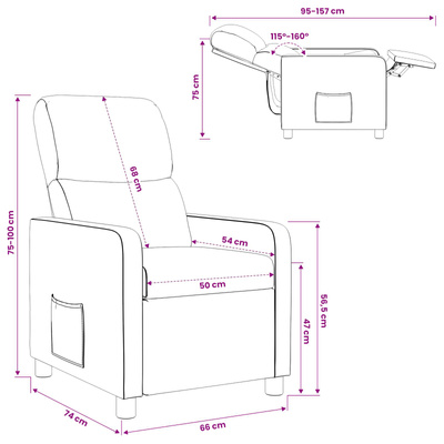 Fotel recliner niebieski Poliester