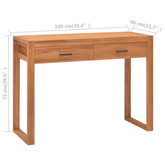 vidaXL Biurko z 2 szufladami, 100x40x75 cm, drewno tekowe model standard