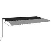 Ręcznie zwijana markiza z LED, 600x350 cm, antracytowa