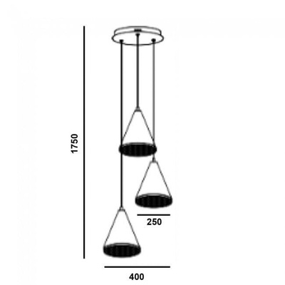 Lampa wisząca BETON 3xE27 175cm