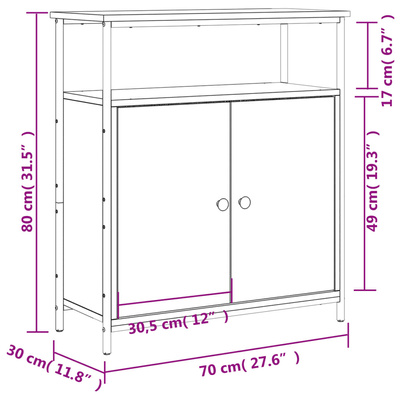 Komoda Sonoma Oak 70x30x80 cm Drewno konstrukcyjne