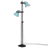 Lampa stojąca, 25 W, postarzany niebieski, 25x25x90/140 cm, E27