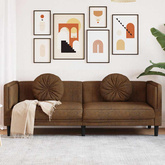 Sofa 3-os., brązowa, sztuczna skóra zamszowa