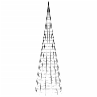 vidaXL Choinka z lampek, na maszt, 3000 zimnych białych LED, 800 cm
