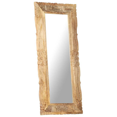 vidaXL Lustro, 110 x 50 cm, lite drewno mango