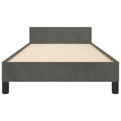 vidaXL Rama łóżka z zagłówkiem, ciemnoszara, 90x190 cm, aksamitem model standard