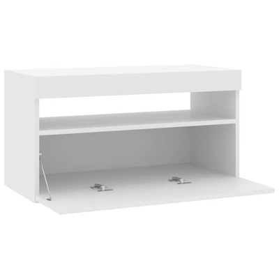 vidaXL Szafka pod TV z oświetleniem LED, biała, 75x35x40 cm