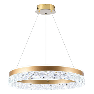 Lampa wisząca FROZI w stylu glamour – złoty klosz z kryształkami – eleganckie i nowoczesne oświetlenie salonu LED