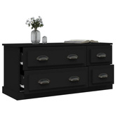 vidaXL Szafka pod TV, czarna, 100x35,5x45 cm, materiał drewnopochodny