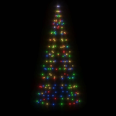 vidaXL Choinka z lampek, na maszt, 200 kolorowych LED, 180 cm