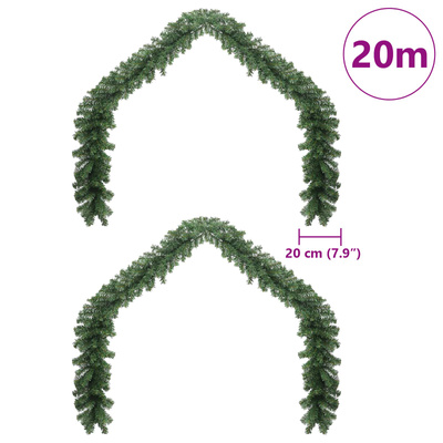 Girlanda bożonarodzeniowa 2 pcs Zielony 20 m PVC