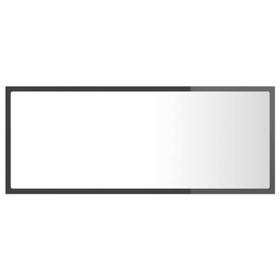 vidaXL Lustro łazienkowe LED, wysoki połysk szare, 100x8,5x37cm, akryl