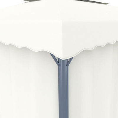 vidaXL Altana ogrodowa z zasłonami, 4 x 3 m, kremowa, aluminium