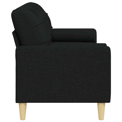 3-osobowa sofa z poduszkami, czarna, 210 cm, obita tkaniną