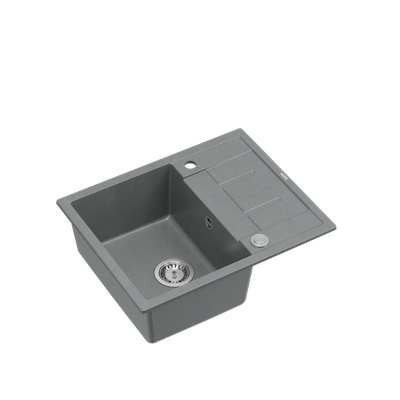 MORGAN 116 GraniteQ zlewozmywak silver stone z syfonem Push To Open stal szlachetna 1-komorowy z/o + zaczepy 4 szt