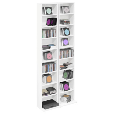 Kabinet na płyty CD 2 szt. Biały 33 x 23,5 x 175 cm