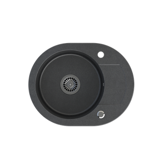 JOHNNY 216 GraniteQ zlewozmywak granitowy black dotted (czarny) 1 komorowy z/o (58x46x17,5) z zaślepką i odpływem