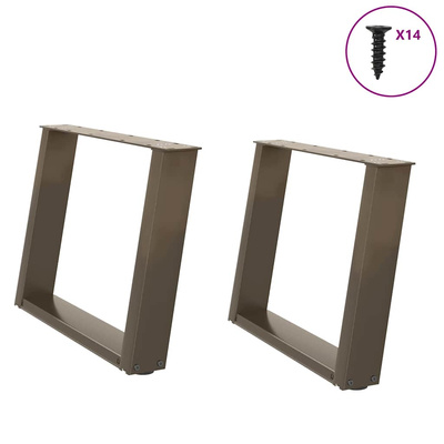 Nogi do stolika kawowego w kształcie litery U 2 szt. Naturalna stal 70x(42-43) cm Stal