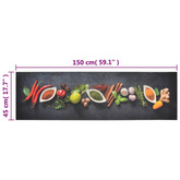 vidaXL Dywanik kuchenny, wzór w przyprawy, 45x150 cm, aksamit wariant 5