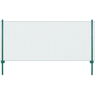 Siatka ogrodzeniowa ze słupkami, stal, 25 x 0,75 m, zielony