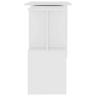 Biurko narożne, białe, 200x50x76 cm, materiał drewnopochodny