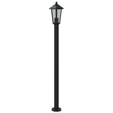 Lampa ogrodowa na słupku, czarna, 120 cm, stal nierdzewna