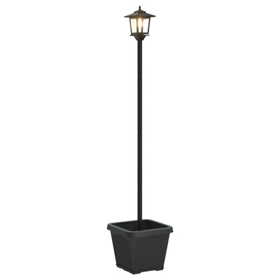 Lampka solarna z donicą with LED Bulb Czarny 32 x 32 x 158 cm