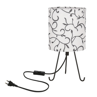 Lampka nocna Smally czarna z białym abażurem metalowa E14