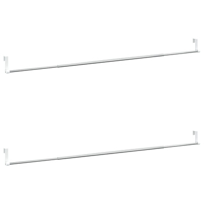 Karnisze, 2 szt., biało-srebrne, 90-135 cm, aluminium