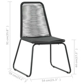 5-częściowy zestaw mebli ogrodowych, rattan PVC, czarny