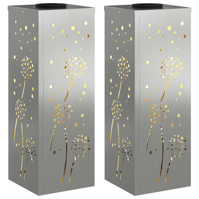 Słoneczna LED lampa na ścieżkę 2 pcs Srebrny Stal ocynkowana