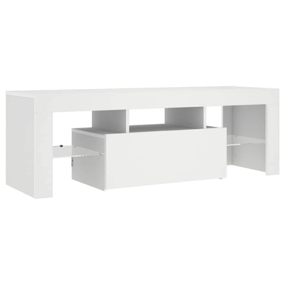 pod TV z oświetleniem LED, biała, 120x35x40 cm Szafka