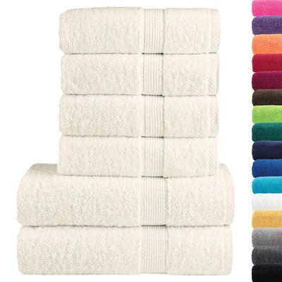 6-częściowy zestaw ręczników premium SOLUND, kremowy, 600 g/cm?