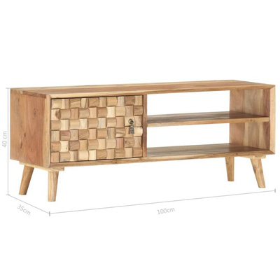 vidaXL Szafka pod TV, 100 x 35 x 40 cm, lite drewno akacjowe